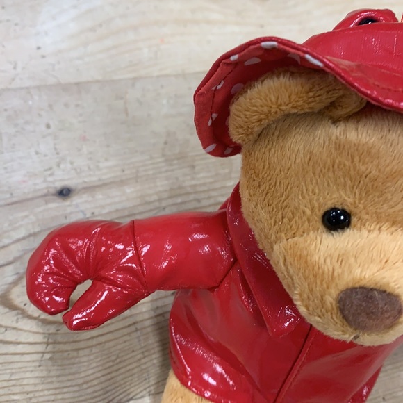 Mary Meyer Teddy Bear “Claws for Paws” NWT red raincoat rain hat lobster - Picture 8 of 8